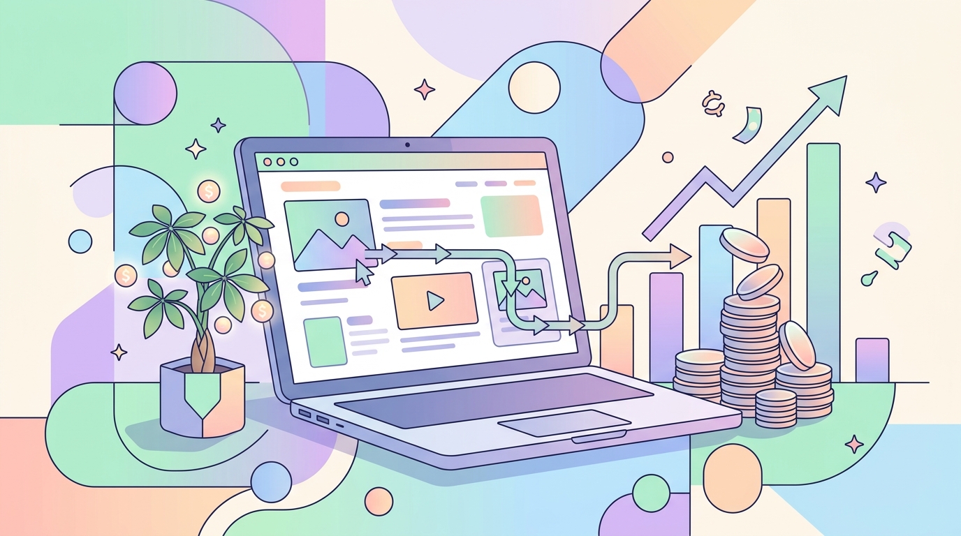 ブログのマネタイズ（収益化）を表すイラスト