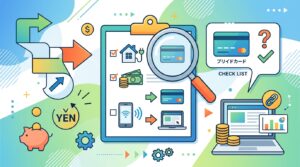 nanacoカード、公共料金の払込票、確認リストのイメージ