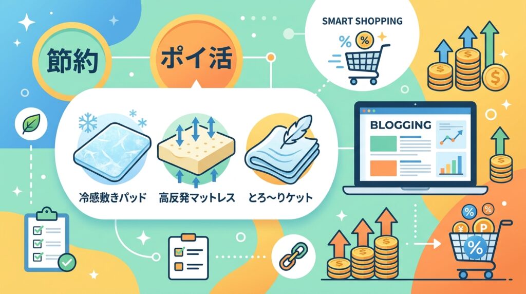 暑い夜を快適にする冷感敷きパッド、高反発マットレス、とろ〜りケットの3点セット