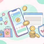モッピーの始め方を示すスマートフォン、ポイント、紹介ネットワークのイメージ