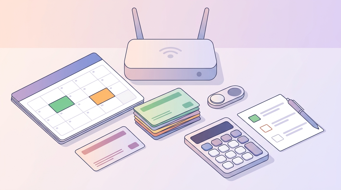 WiMAXの月額・端末代・料金改定・オプションを分けて確認するイラスト